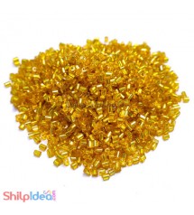 Beads 2mm - Glass Hexagonal - Golden